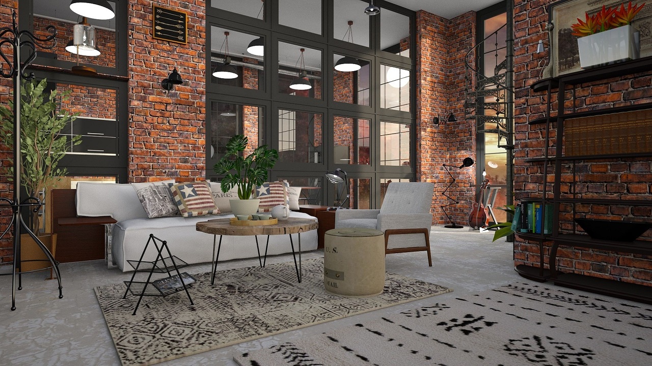 Klinkier na ścianie – design ścian w mieszkaniu w stylu loft